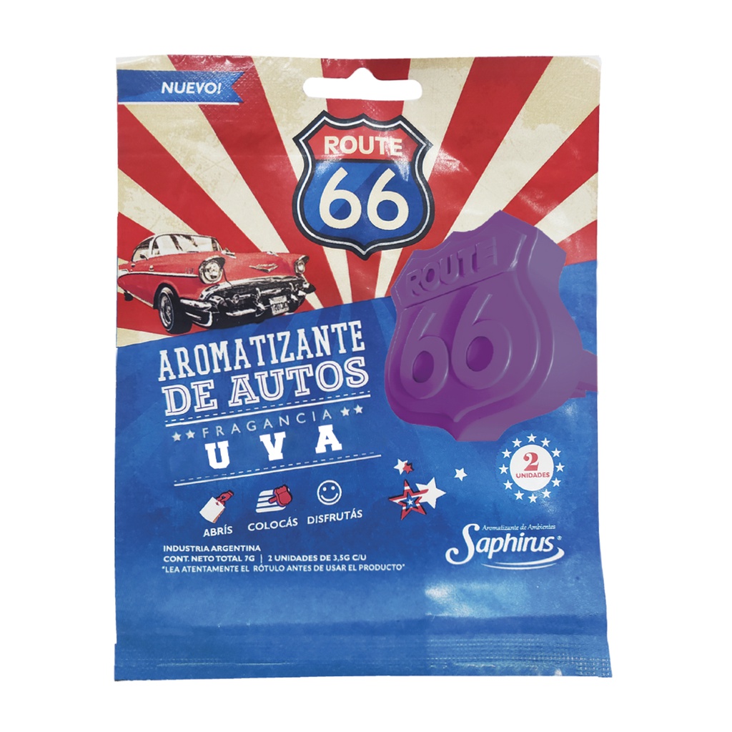 Aromatizador de auto Ruta 66 UVA