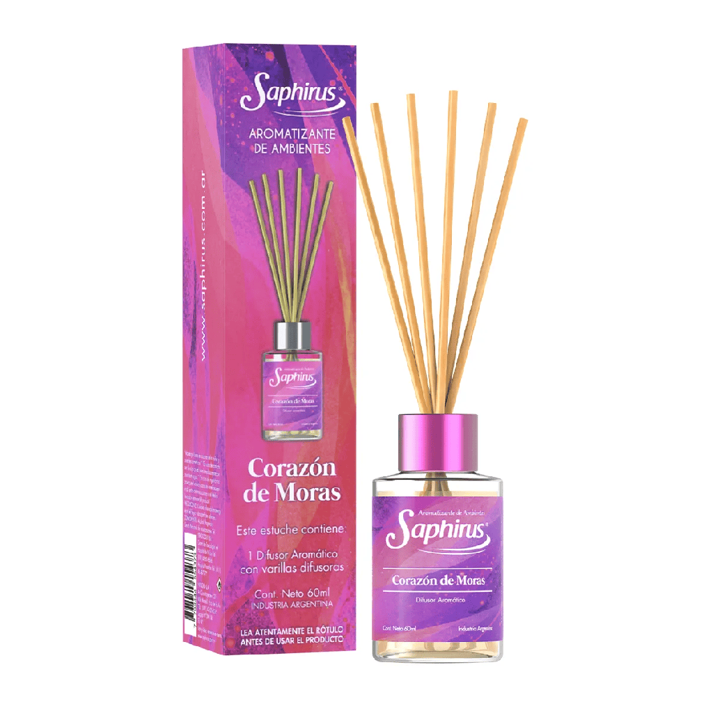 DIFUSOR AROMATICO 60 ML. CORAZON DE MORAS