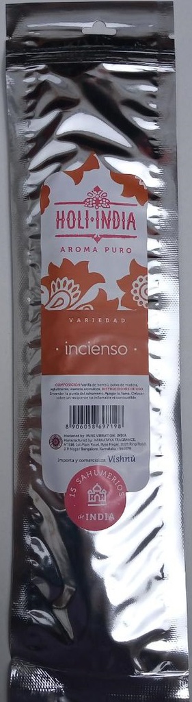 Sahumerio HOLI INDIA INCIENSO x 15 un.