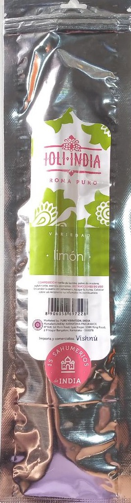 Sahumerio HOLI INDIA LIMON x 15 un.