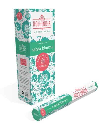 Sahumerio HOLI INDIA SALVIA BLANCA x 15 un.