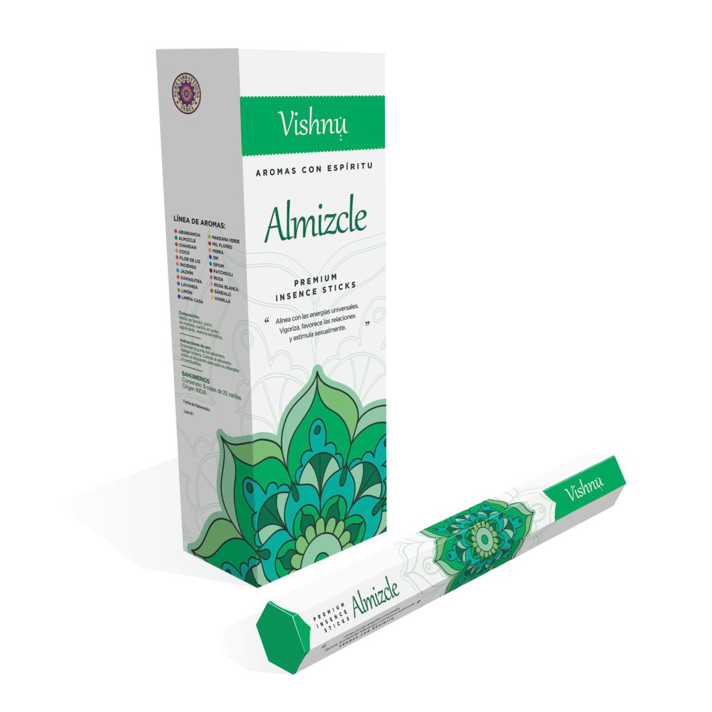 Sahumerio VISHNU ALMIZCLE x 20 un.