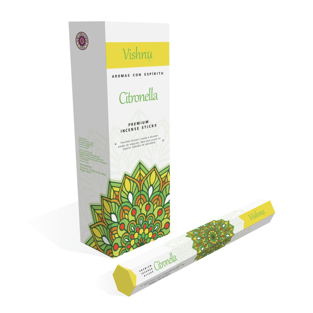 Sahumerio VISHNU CITRONELLA x 20 un.