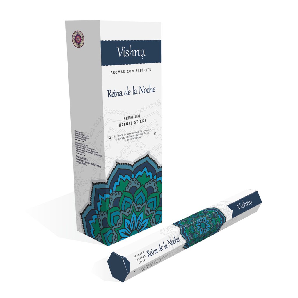 Sahumerio VISHNU REINA DE LA NOCHE x 20 un.