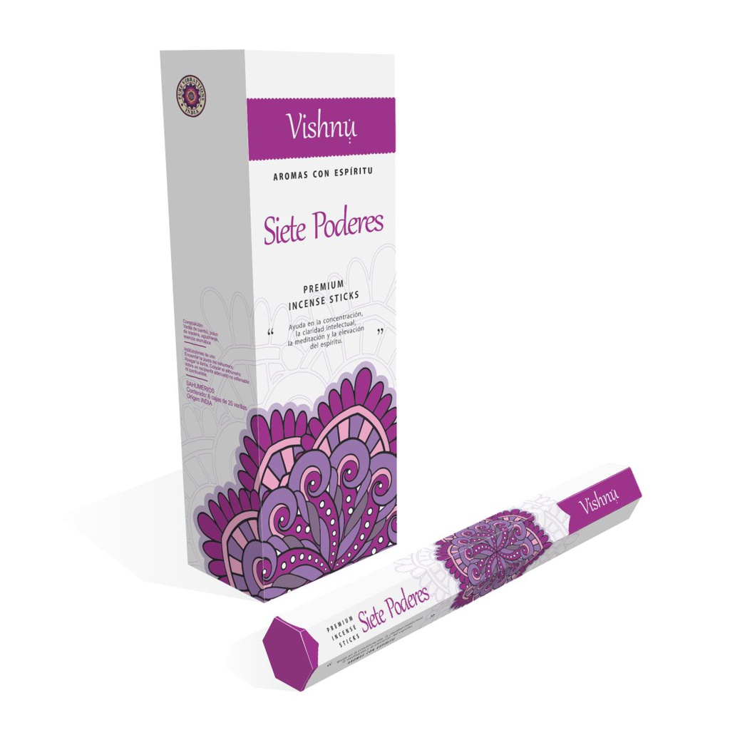 Sahumerio VISHNU SIETE PODERES x 20 un.